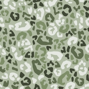 Leopard print in Sage Green #7D8E67 (Animal Camouflage)