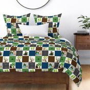 4 1/2" Big Bear Camping Patchwork // Outdoor Camp Quilt Blanket (quilt B)