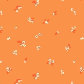 Small Scale - Oh Daisy - Ditsy Floral Orange