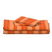 Small Scale - Textured Ikat Zigzag Stripes in Orange