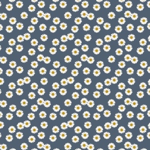 Daisies in dark blue- small