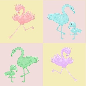 Flamingo pastel 4 square