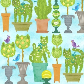 cat topiary wallpaper