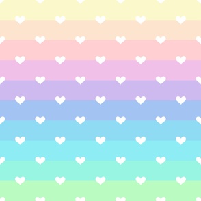 Large Pastel Rainbow Hearts