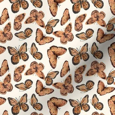 Monarch butterflies - cream 4in