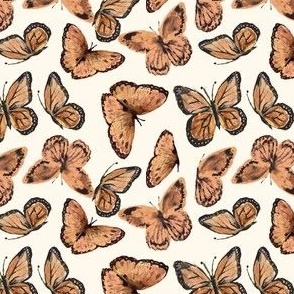 Monarch butterflies - cream 4in