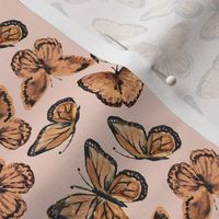 Monarch butterflies - pink 4in