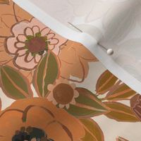 Woodstock Floral - warm 12in fabric and 24in wallpaper