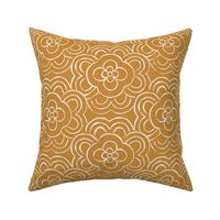 Deco-flower-tile golden 12in fabric