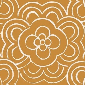 Deco-flower-tile golden 12in