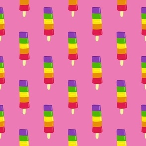 rainbow popsicles tight pink background