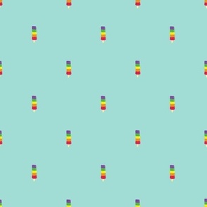 rainbow popsicles small blue background