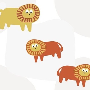  Zoo Lions - Playful African Safari Lion for kids bedroom wallpaper - medium
