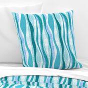 Tropical Vertical Wavy Stripes, Turquoise
