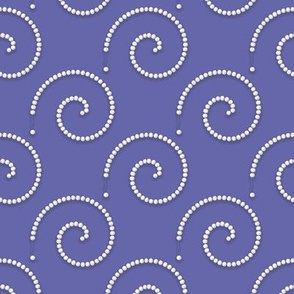 Classic Pearls on Periwinkle - 4 inch repeat