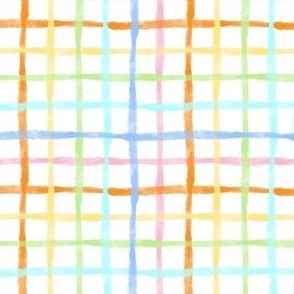 Small Scale Pastel Rainbow Plaid Checker