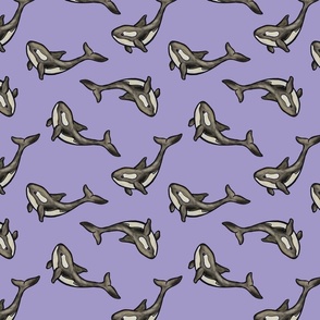 Orca Watercolor - Purple
