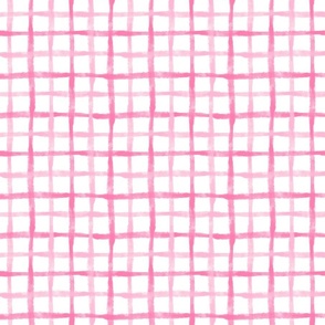 Medium Scale Watercolor Checker Plaid in Pink