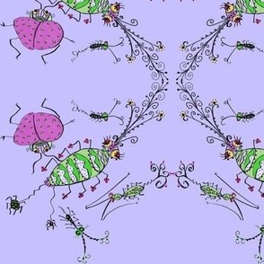 dancing bugs on lavender