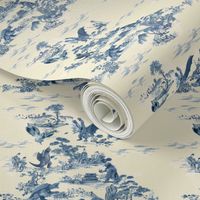 Godzilla and friends toile (blue)