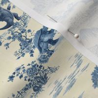 Godzilla and friends toile (blue)