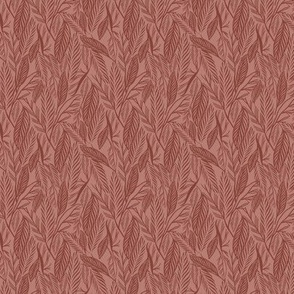 mini - Coffee Brown leaves on Taupe, tropical leaves texture pattern