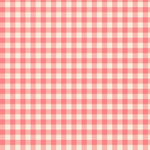 Checkered Plaid Peach- small scale - mix and match