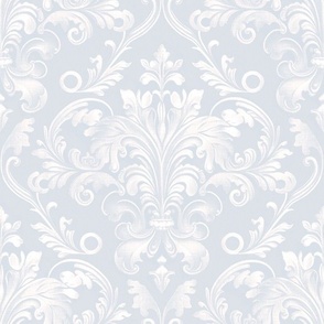 Light blue classic damask. Luxury Italian floral upholstery. Neutral classic linen.