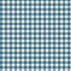 Checkered Plaid Steel Blue - small scale - mix and match