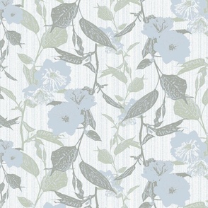 FLORAL VINES-PALE BLUE GREEN GRAY COMBO