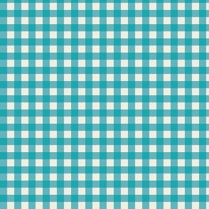 Checkered Plaid Teal - small scale - mix and match