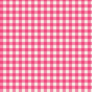 Checkered Plaid Pink - small scale - mix and match