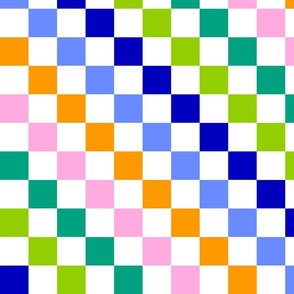 LARGE - Rainbow Check Pattern 1. Diagonal