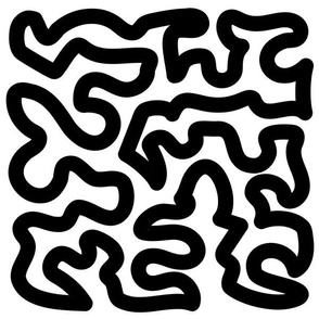 squiggle in black and white continuous