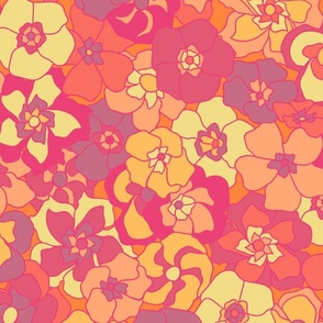 Retro Floral (27") - purple, orange, yellow (ST2022RF)