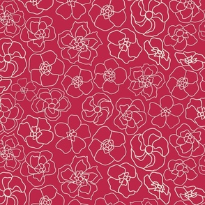 Retro Floral Linework (22") - magenta pink (ST2023RFL)