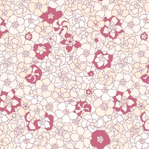 Retro Floral (14") - Antique White & Pink (ST2023RFC)