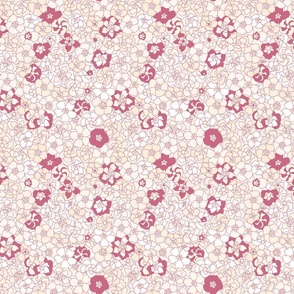 Retro Floral (7") - Antique White & Pink (ST2023RFC)