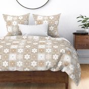 Neutral Daisy Checker Grey Large