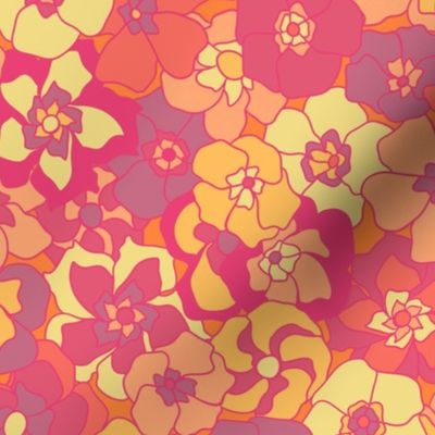 Retro Floral (14") - purple, orange, yellow (ST2022RF)