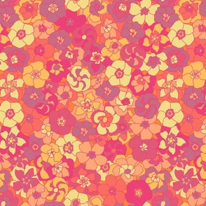 Retro Floral (14") - purple, orange, yellow (ST2022RF)