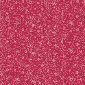 Retro Floral Linework (11") - magenta pink (ST2023RFL)