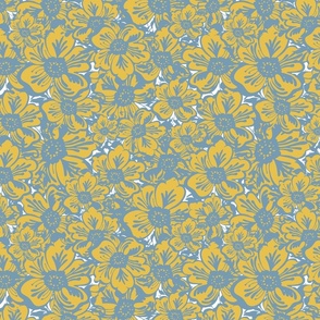 Modern Folk Blossom (Yellow & Slate)