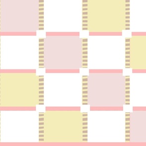 PINK AND YELLOW AND WHITE CHECKERBOARD