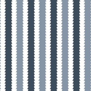 Mirco | Contemporary Geometric Vertical Stripes: Modern Elegant White Botanical Floral Stripe Pattern on Light Blue Dark Blue Background for Garden Upholstery, Home Office Wallpaper, and Timeless Bathroom Home Décor with Neutral Color Palette