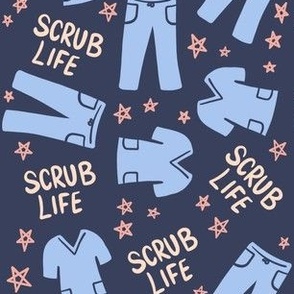 Scrub Life Scatter Light Blue Clothes