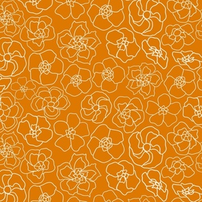 Retro Floral Linework (23") - orange (ST2023RFL)