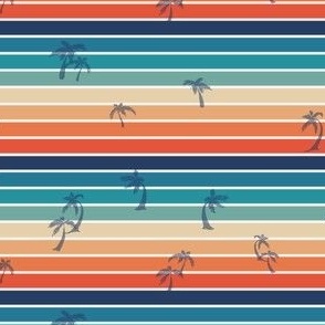 Sunset Palms Beach Stripe- 8"x4"