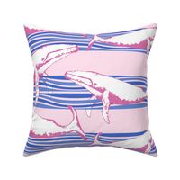 Whale Watch (Pink & Blues)24x24