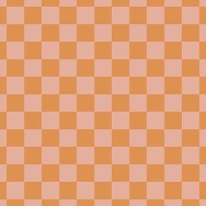 Orange and Pink CheckerBoard - Small 1"x1"